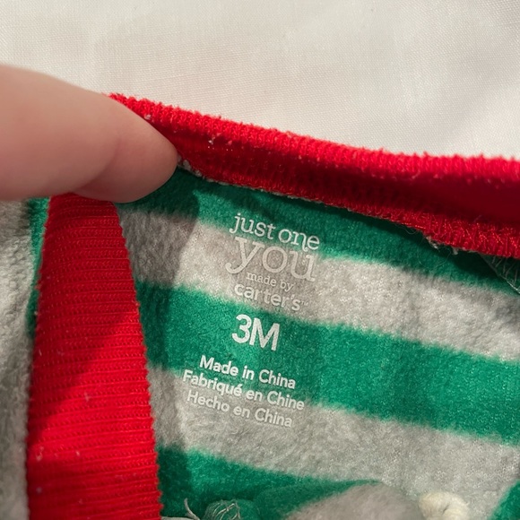 EUC Carter's Reindeer Pajamas,  3 months - Picture 4 of 4